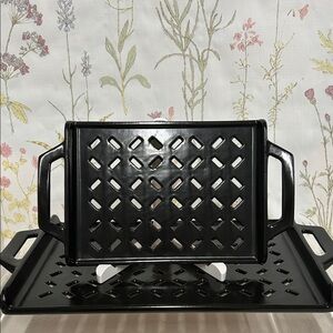 Sur La Table Black Lattice Serving Tray